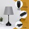 2pcs USB Table Lamps for Nightstand with Grey Lamp Shade Bedroom Nightstand